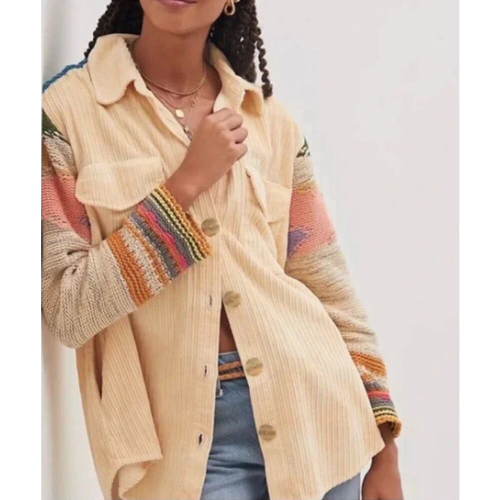 Anthropologie Pilcro Easy Going Shirt Jacket Women Size Medium NEW‎